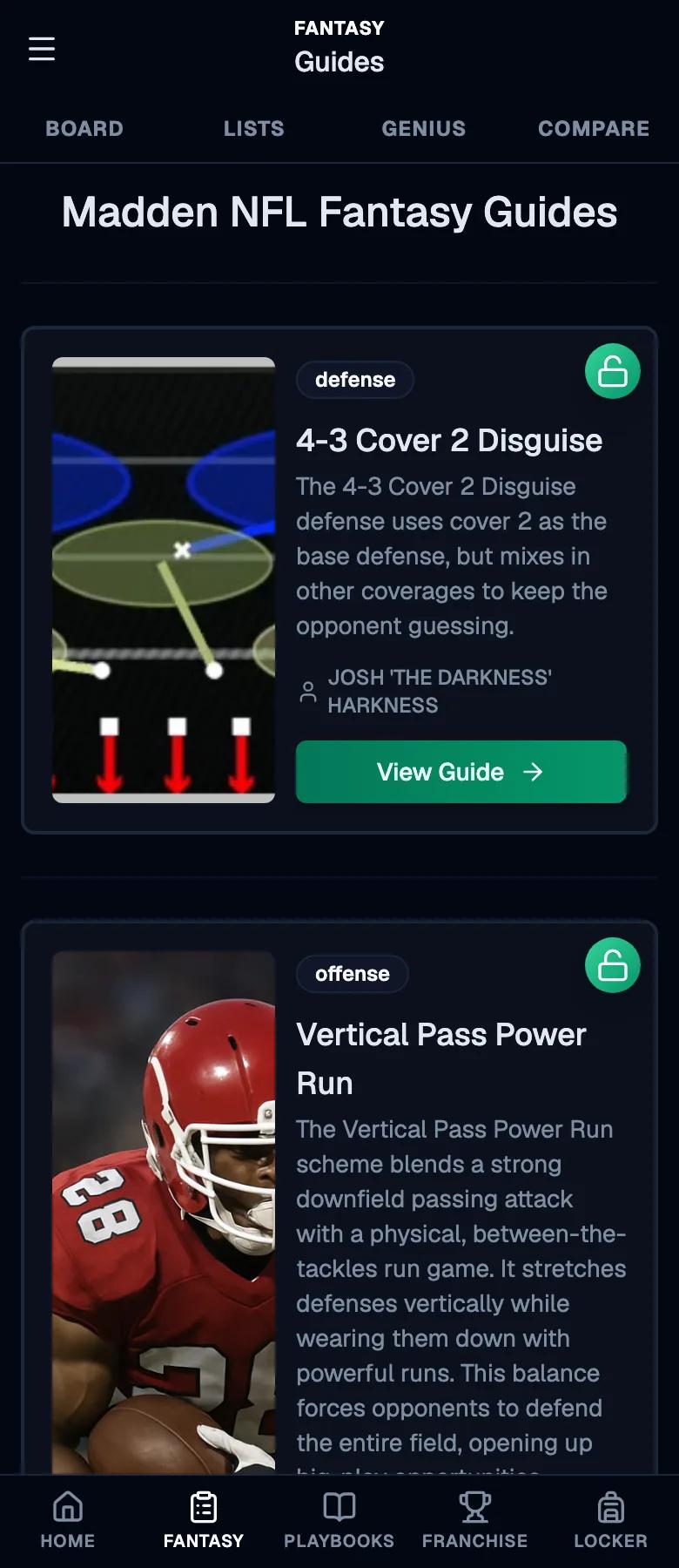 A Madden Tools scheme guide on a phone