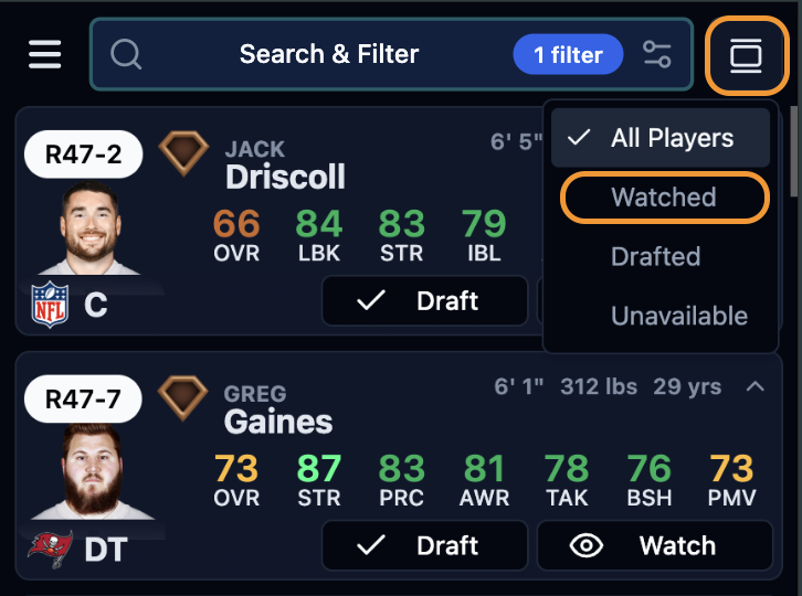 How to get to the watchlist page