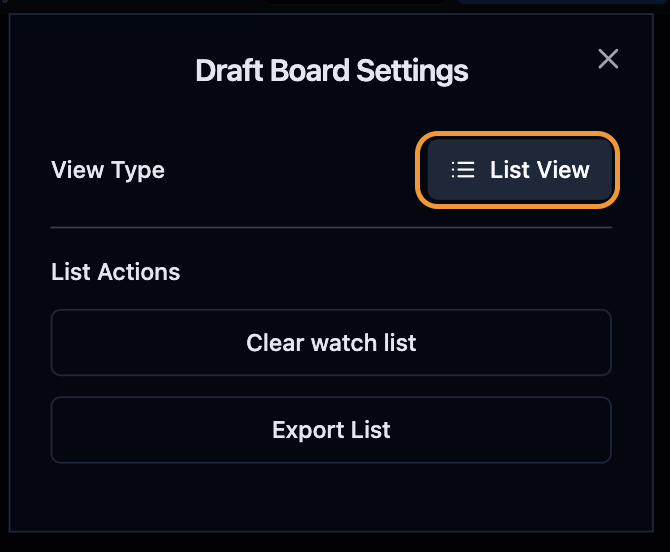 How to change the watchlist view
