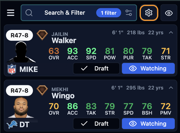 How to get to the watchlist settings