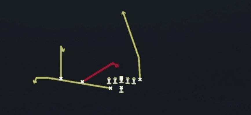 Play diagram for Curls from Far Slot in Madden 27