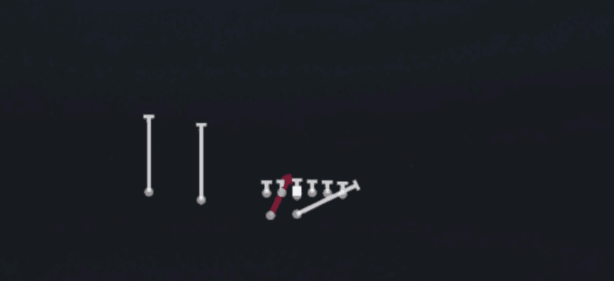 Play diagram for HB Dive from Far Slot in Madden 27