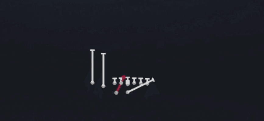 Play diagram for HB Dive from Far Tight Slot in Madden 27