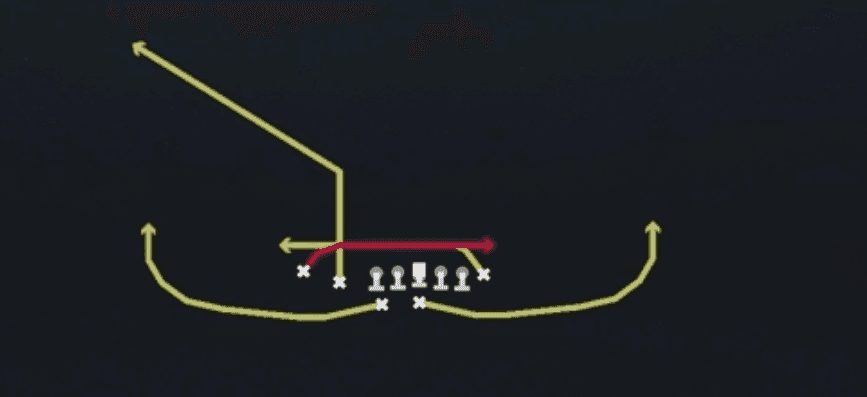 Play diagram for Mesh from Far Tight Slot in Madden 27