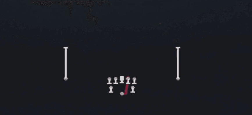 Play diagram for HB Draw from Full House Normal Wide in Madden 27