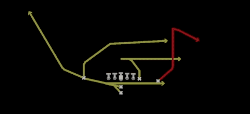 Play diagram for PA Boot Rt from I Form Close in Madden 27