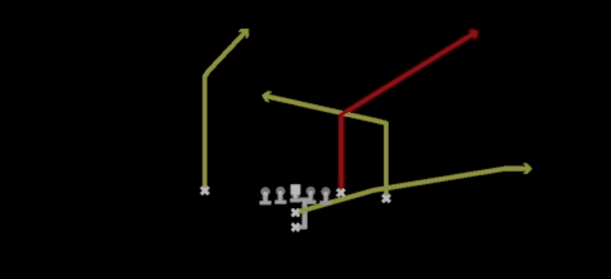 Play diagram for PA TE Leak from I Form Close in Madden 27