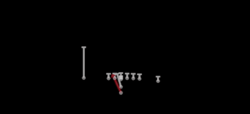 Play diagram for Zone Wk from I Form Close in Madden 27