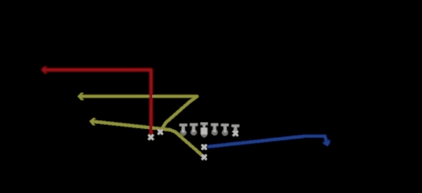 Play diagram for PA Level from I Form Close Flex in Madden 27