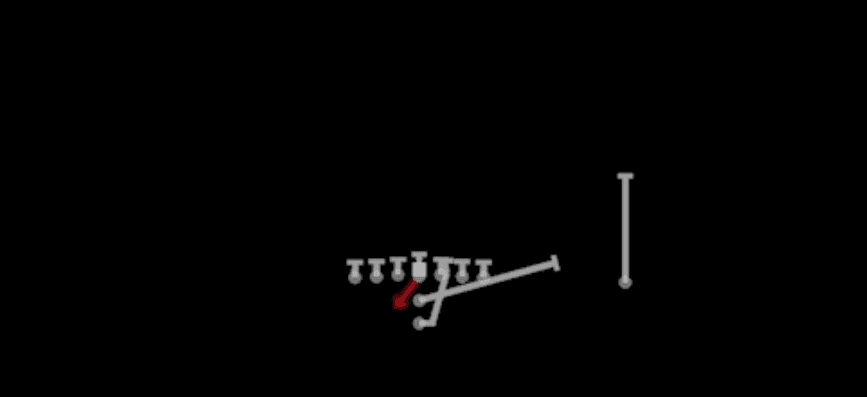 Play diagram for Fake HB Zone QB Boot Lt from I Form H Tight in Madden 27