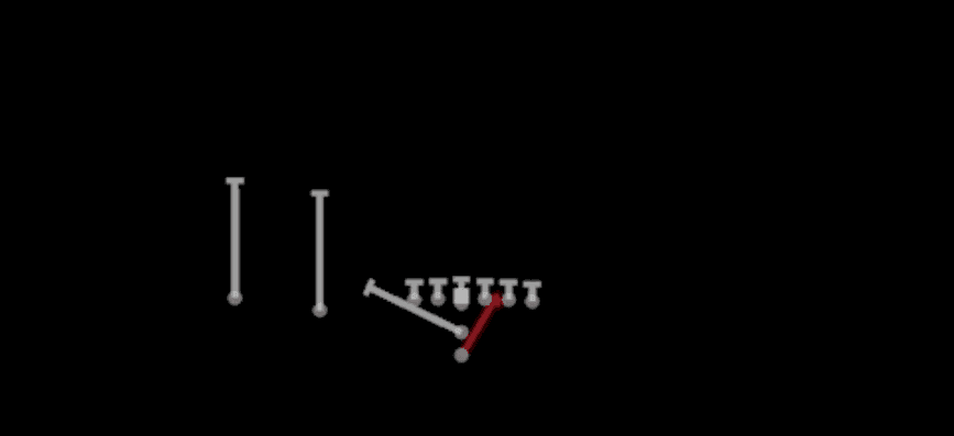 Play diagram for 94 Will from I Form Slot in Madden 27