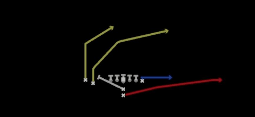 Play diagram for PA Sprint HB Flat from I Form Slot Close in Madden 27