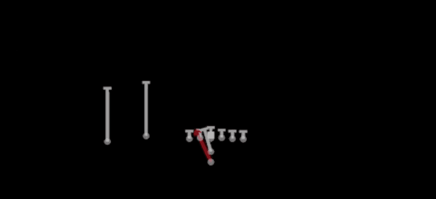 Play diagram for 95 Mike from I Form Slot Flex in Madden 27