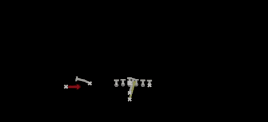 Play diagram for HB Dive Alert Smoke from I Form Slot Flex in Madden 27