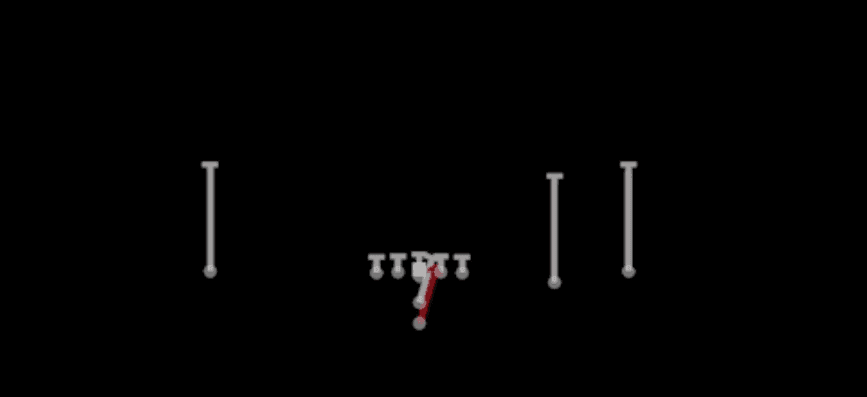 Play diagram for HB Iso from I Form Slot Open in Madden 27