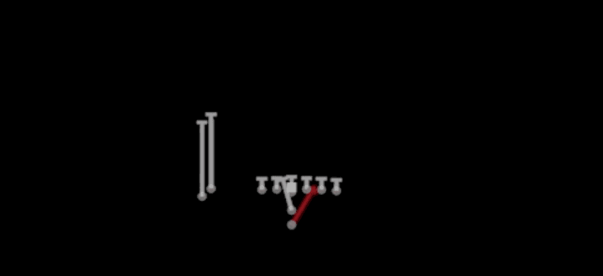 Play diagram for 94 Will from I Form Slot Stack in Madden 27