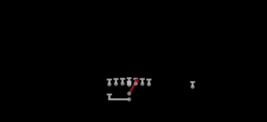Play diagram for FB Dive from I Form Tight in Madden 27
