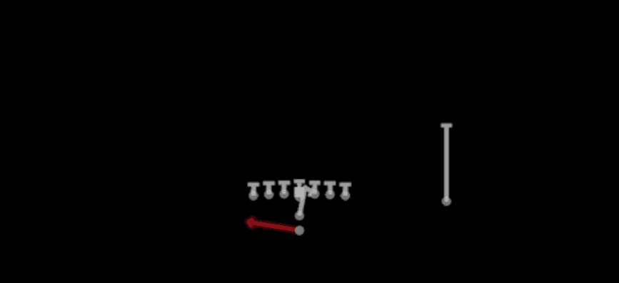 Play diagram for FB Fake HB Toss from I Form Tight in Madden 27