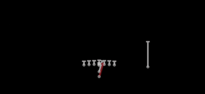 Play diagram for HB Lead from I Form Tight in Madden 27