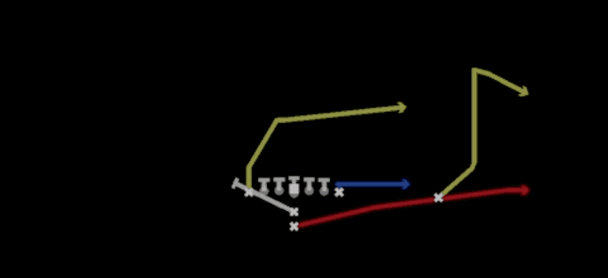 Play diagram for PA Sprint HB Flat from I Form Tight in Madden 27