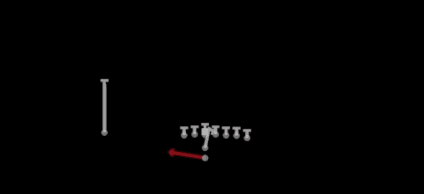 Play diagram for FB Fake HB Toss from I Form Wing in Madden 27