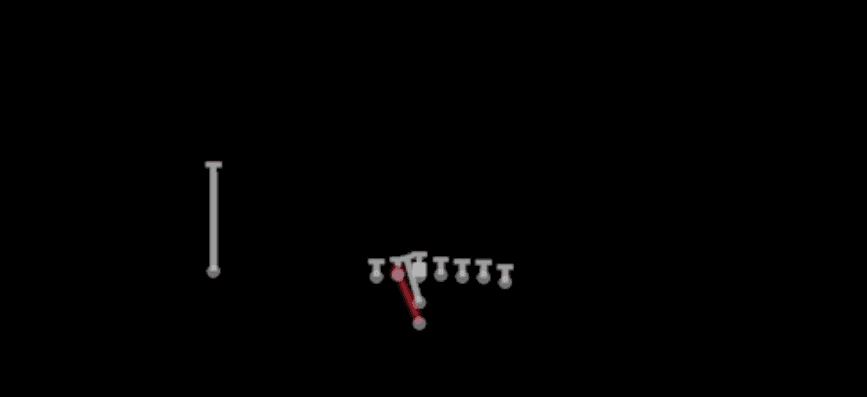 Play diagram for HB Lead Dive from I Form Wing in Madden 27