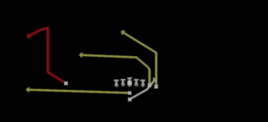 Play diagram for PA Boot Flow from I Form Wing in Madden 27