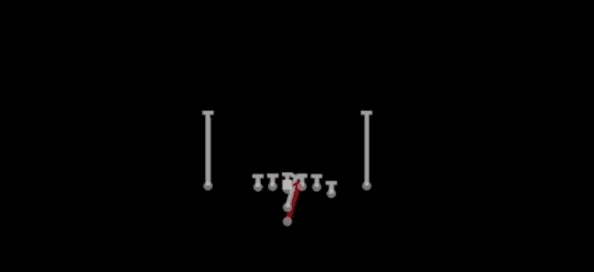 Play diagram for HB Iso from I Form Y Off Close in Madden 27