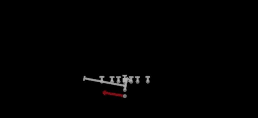 Play diagram for FB Fake HB Toss from Maryland I Tight Close in Madden 27
