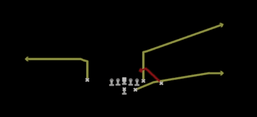 Play diagram for Z Spot from Near Close in Madden 27