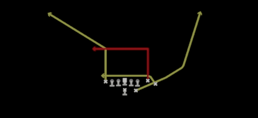 Play diagram for Shallow Cross from Near Close Flex in Madden 27