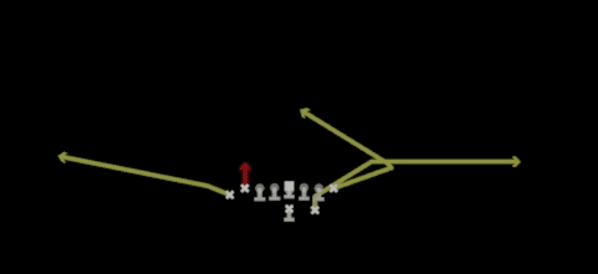 Play diagram for TE Hitch Out from Near Jumbo in Madden 27