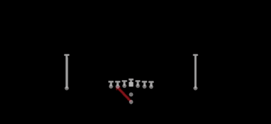 Play diagram for HB Zone Wk from Pistol Ace in Madden 27