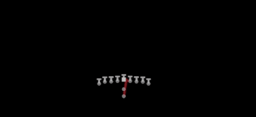 Play diagram for HB Dive from Pistol Ace Double Wing in Madden 27