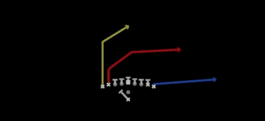 Play diagram for PA Boot from Pistol Ace Double Wing in Madden 27