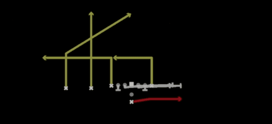 Play diagram for HB Slip Screen from Pistol Ace Slot in Madden 27