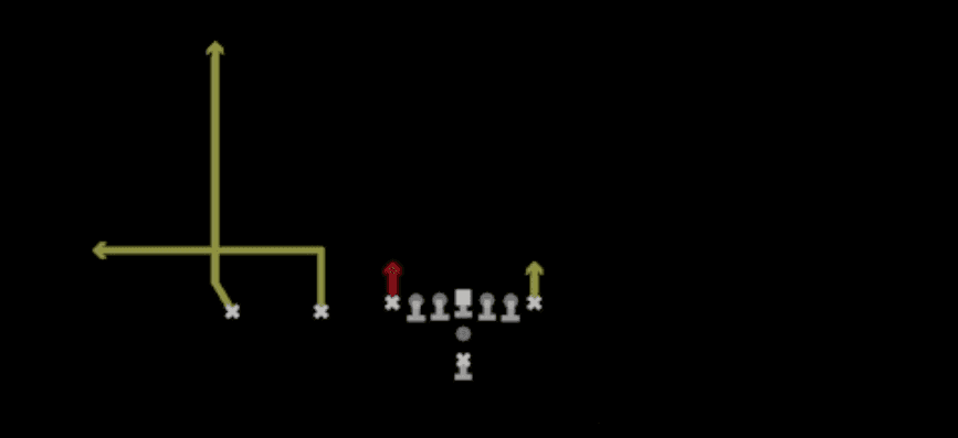 Play diagram for Stick from Pistol Ace Slot in Madden 27