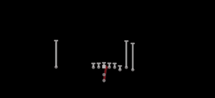 Play diagram for HB Dive from Pistol Bunch in Madden 27