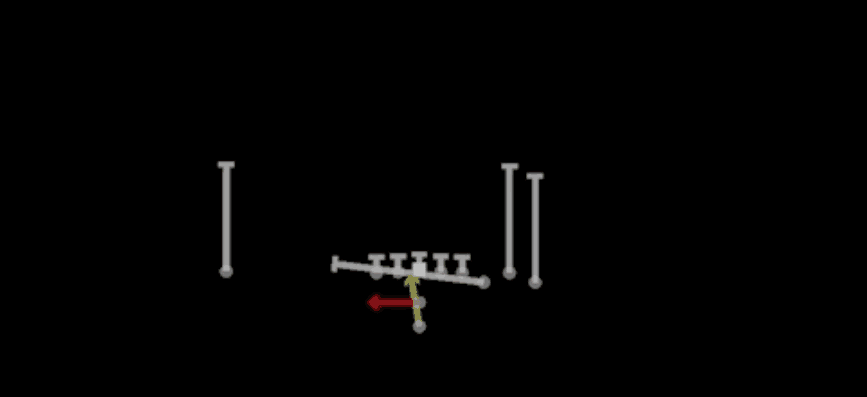 Play diagram for Read Option Wk from Pistol Bunch in Madden 27