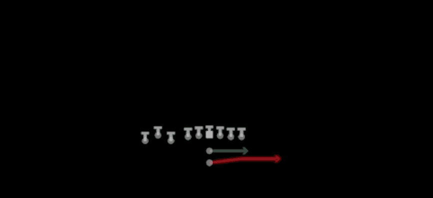 Play diagram for Speed Option from Pistol Bunch TE in Madden 27