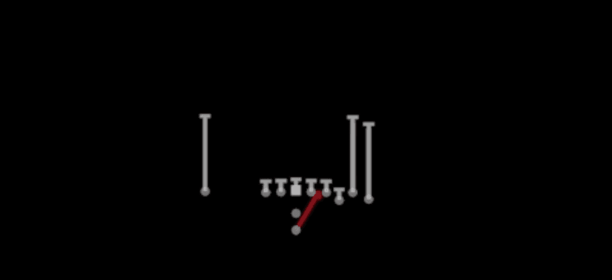 Play diagram for HB Zone from Pistol Bunch X Nasty in Madden 27