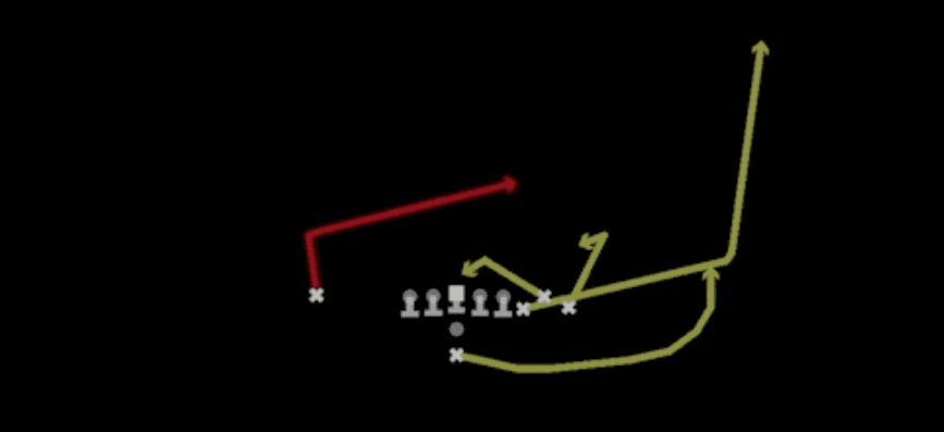 Play diagram for Slant Spacing from Pistol Bunch X Nasty in Madden 27