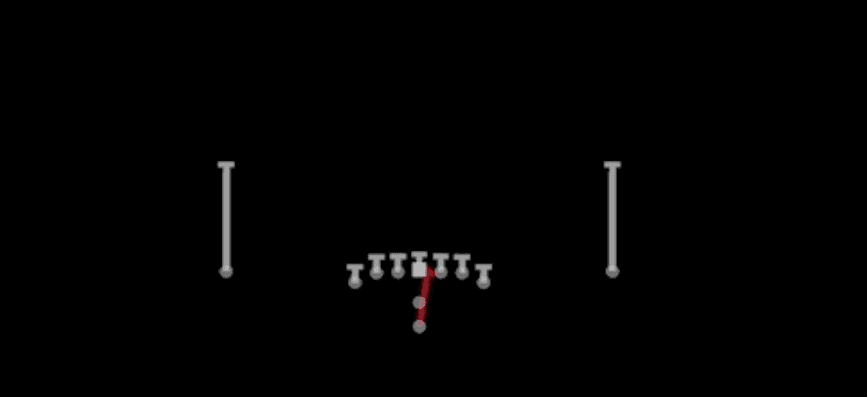 Play diagram for HB Dive from Pistol Deuce in Madden 27