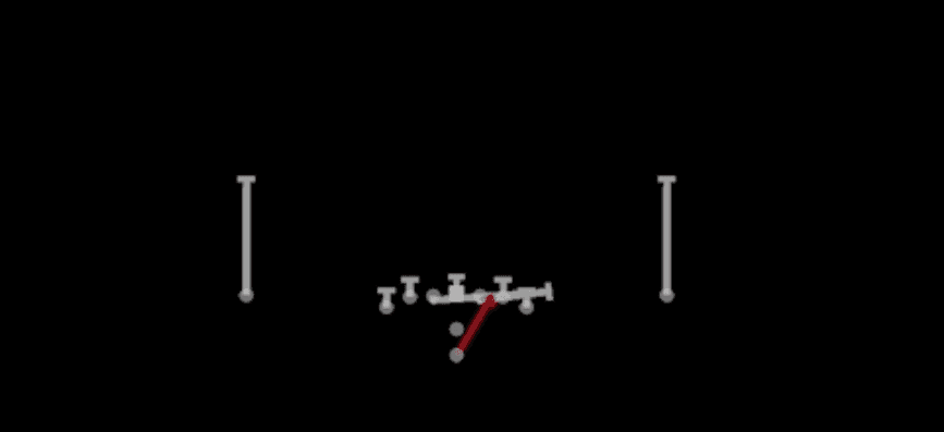 Play diagram for Strong Power from Pistol Deuce in Madden 27