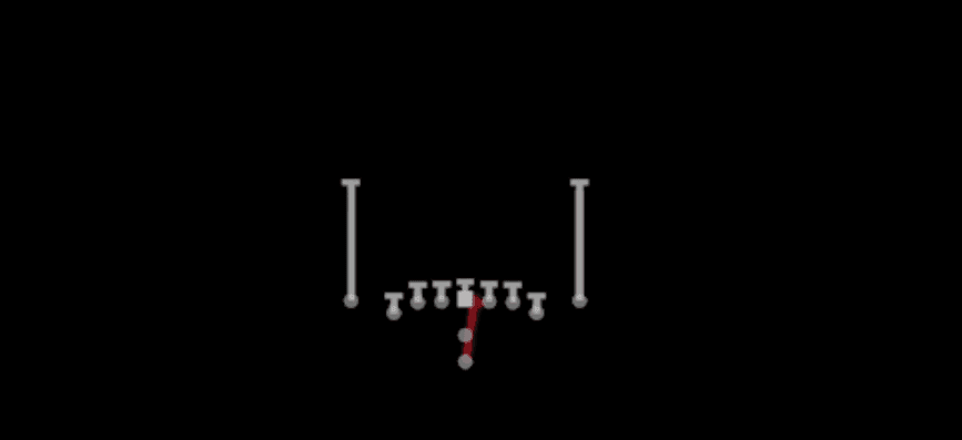 Play diagram for HB Dive from Pistol Deuce Close in Madden 27