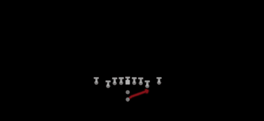 Play diagram for HB Stretch from Pistol Deuce Close in Madden 27