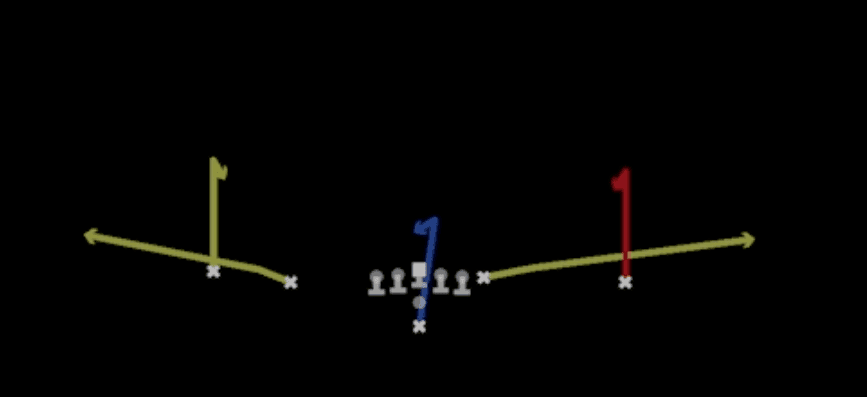 Play diagram for Curl Flats from Pistol Doubles in Madden 27