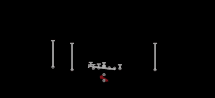 Play diagram for HB Counter from Pistol Doubles in Madden 27