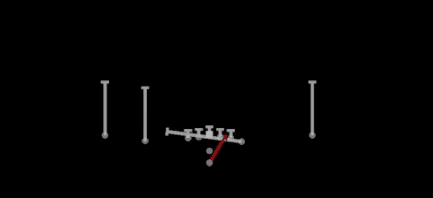 Play diagram for Zone Split from Pistol Doubles Y Off in Madden 27