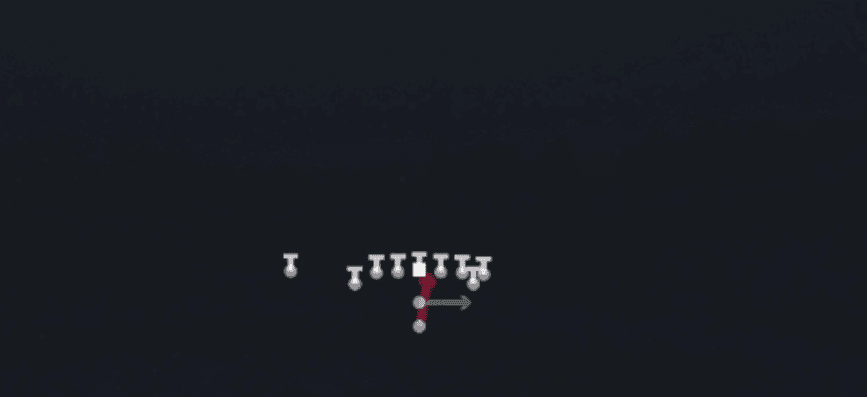 Play diagram for Read Option from Pistol East Tight in Madden 27